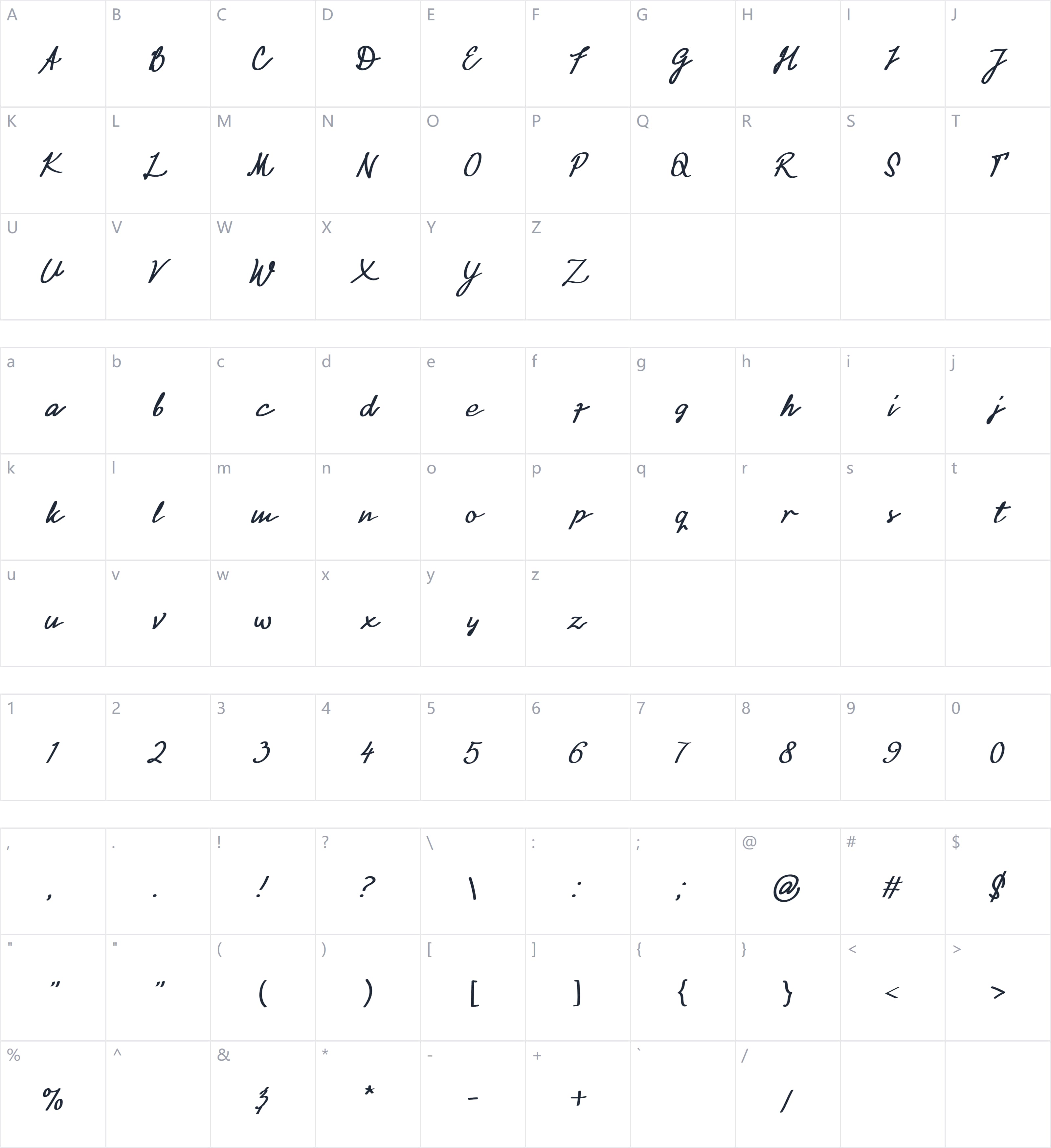 Black Wiliam字符映射图