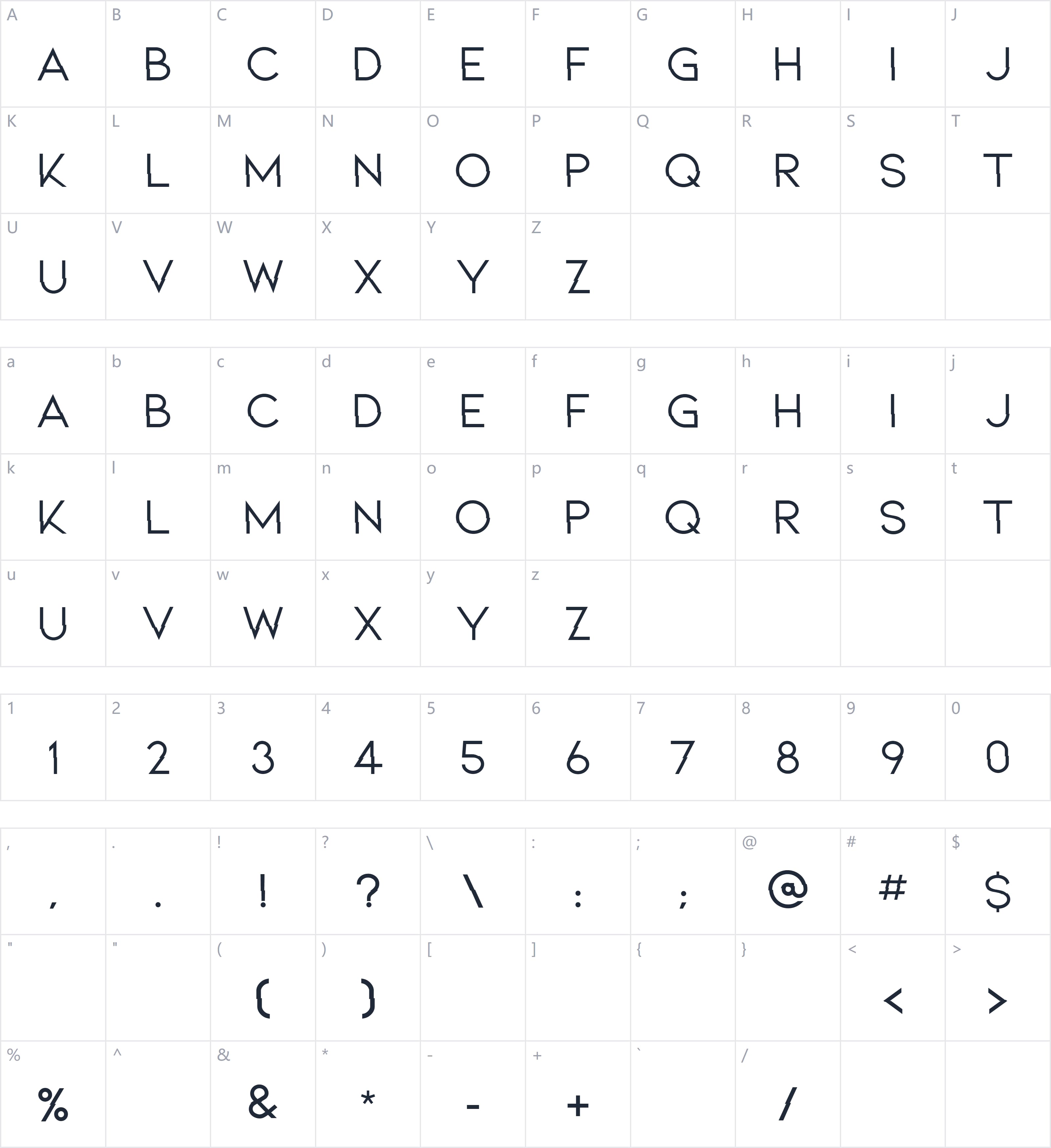 Broken Mirror字符映射图