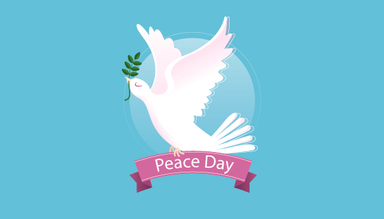 可爱白鸽和平日背景矢量素材(EPS/AI)