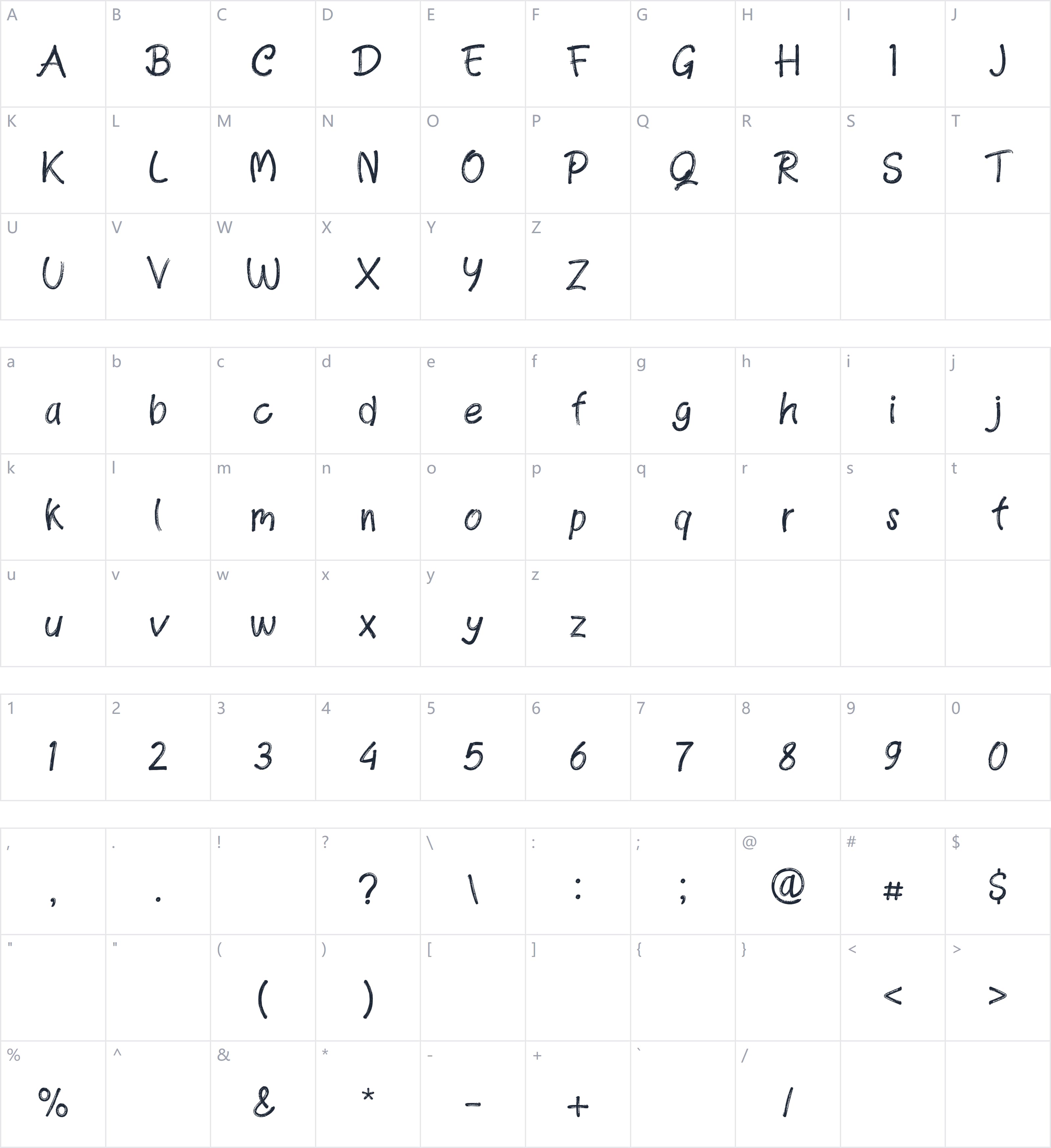 Charles Brown字符映射图