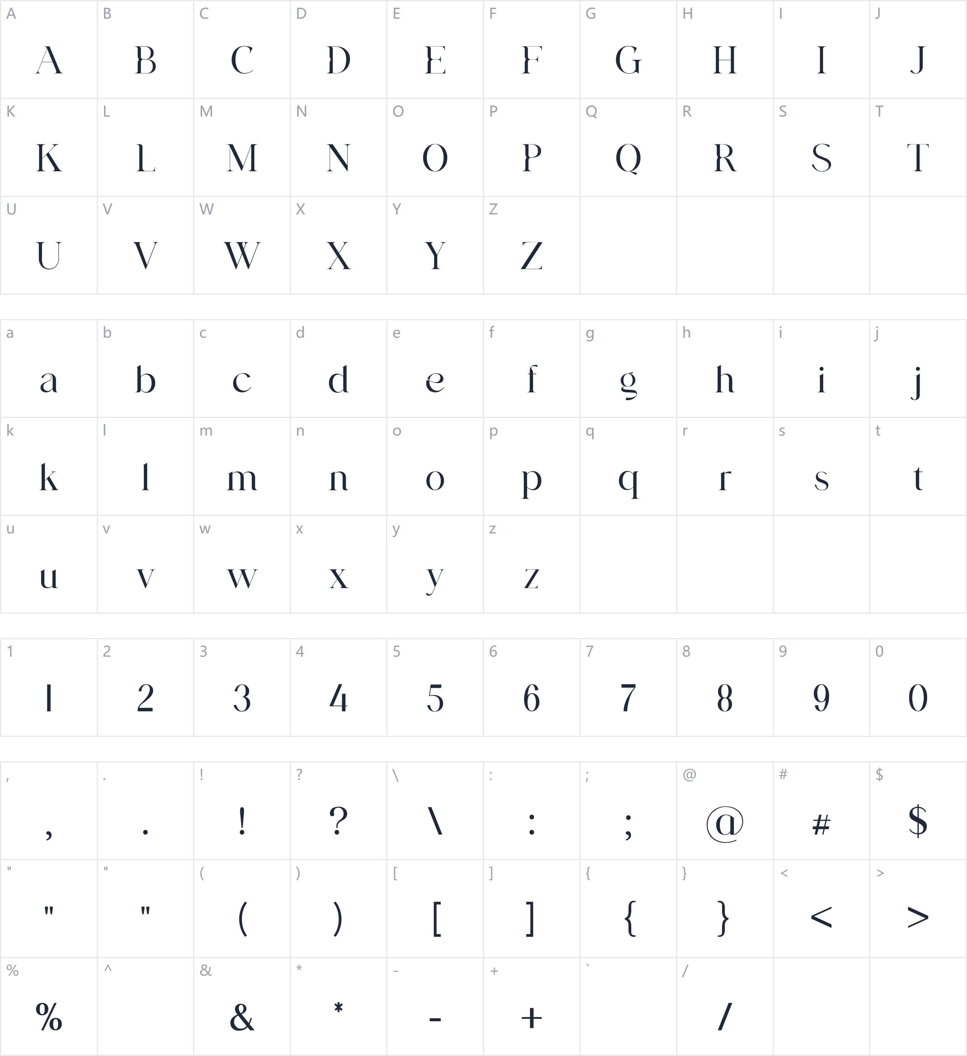 Supravitally字符映射图