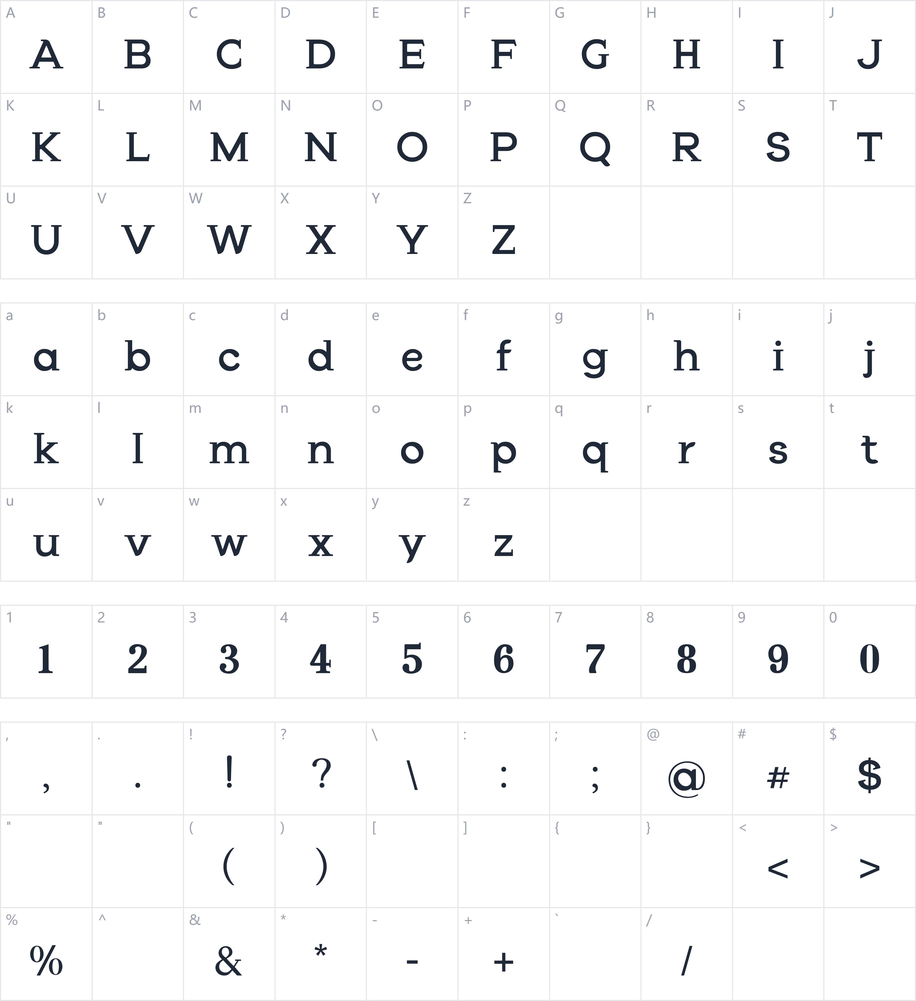 Gerovape字符映射图