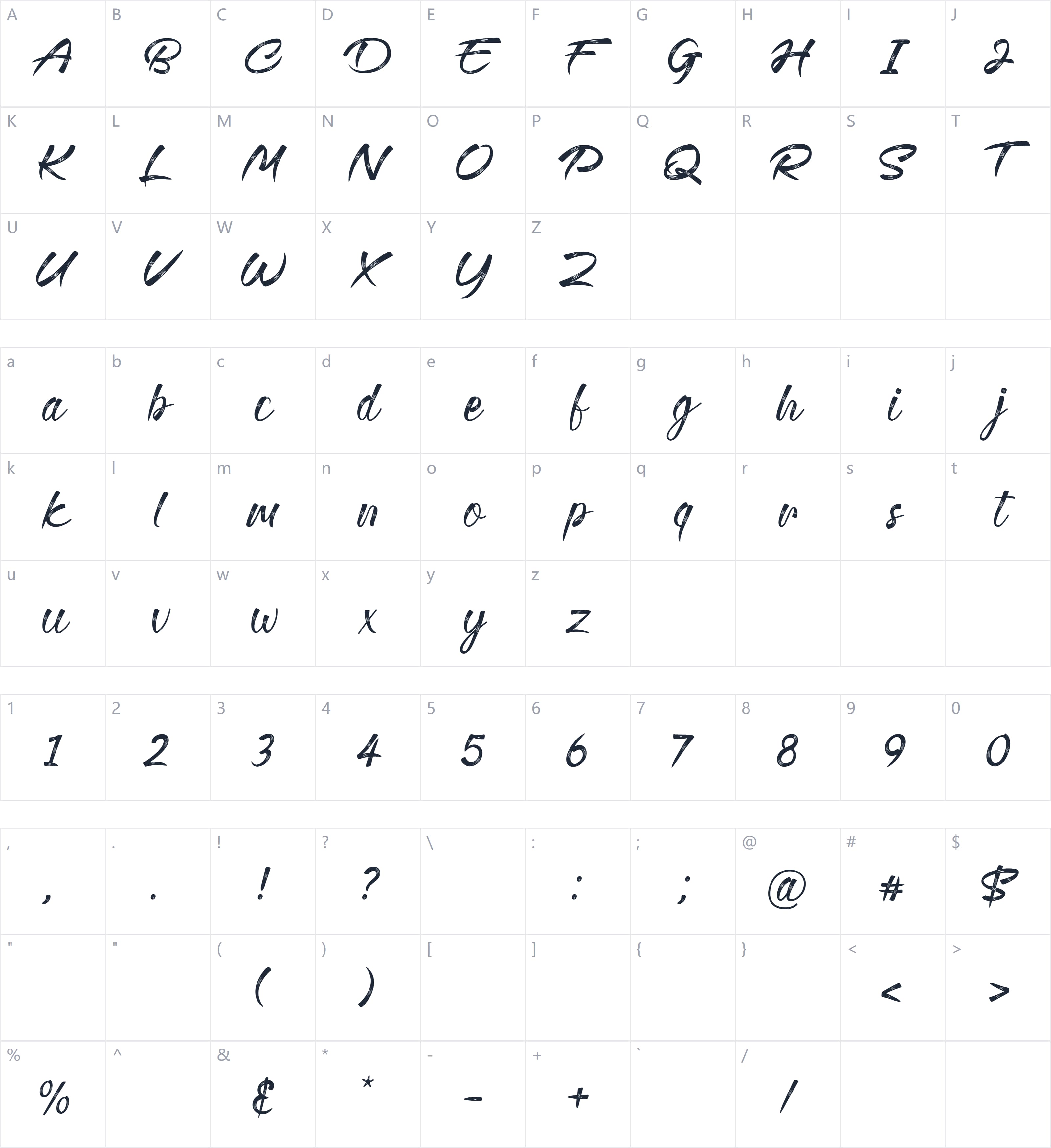 Dominique Diamond字符映射图