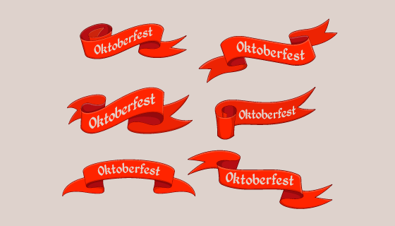 红色啤酒节丝带矢量素材(EPS/AI/PNG)