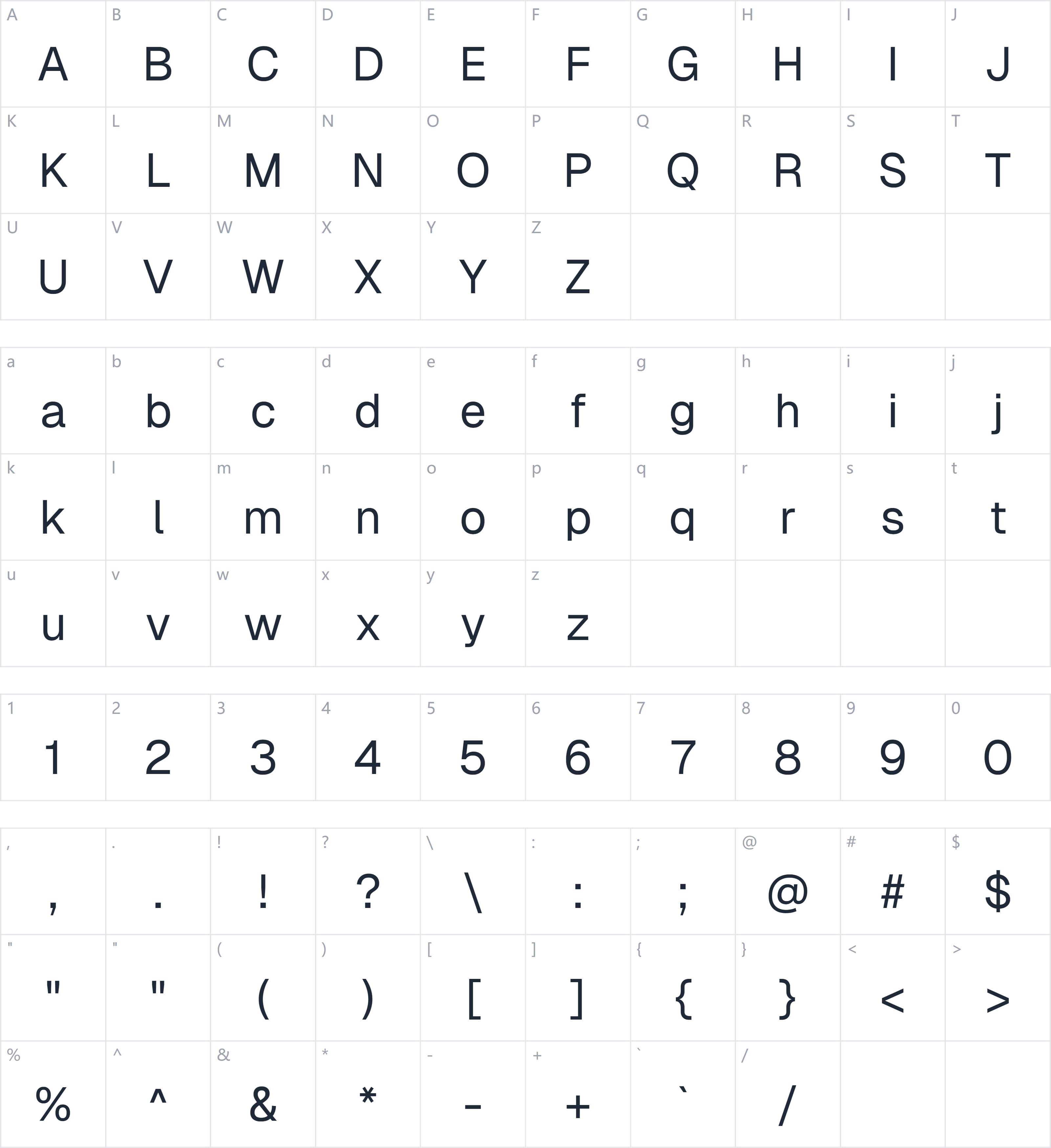 Geist字符映射图
