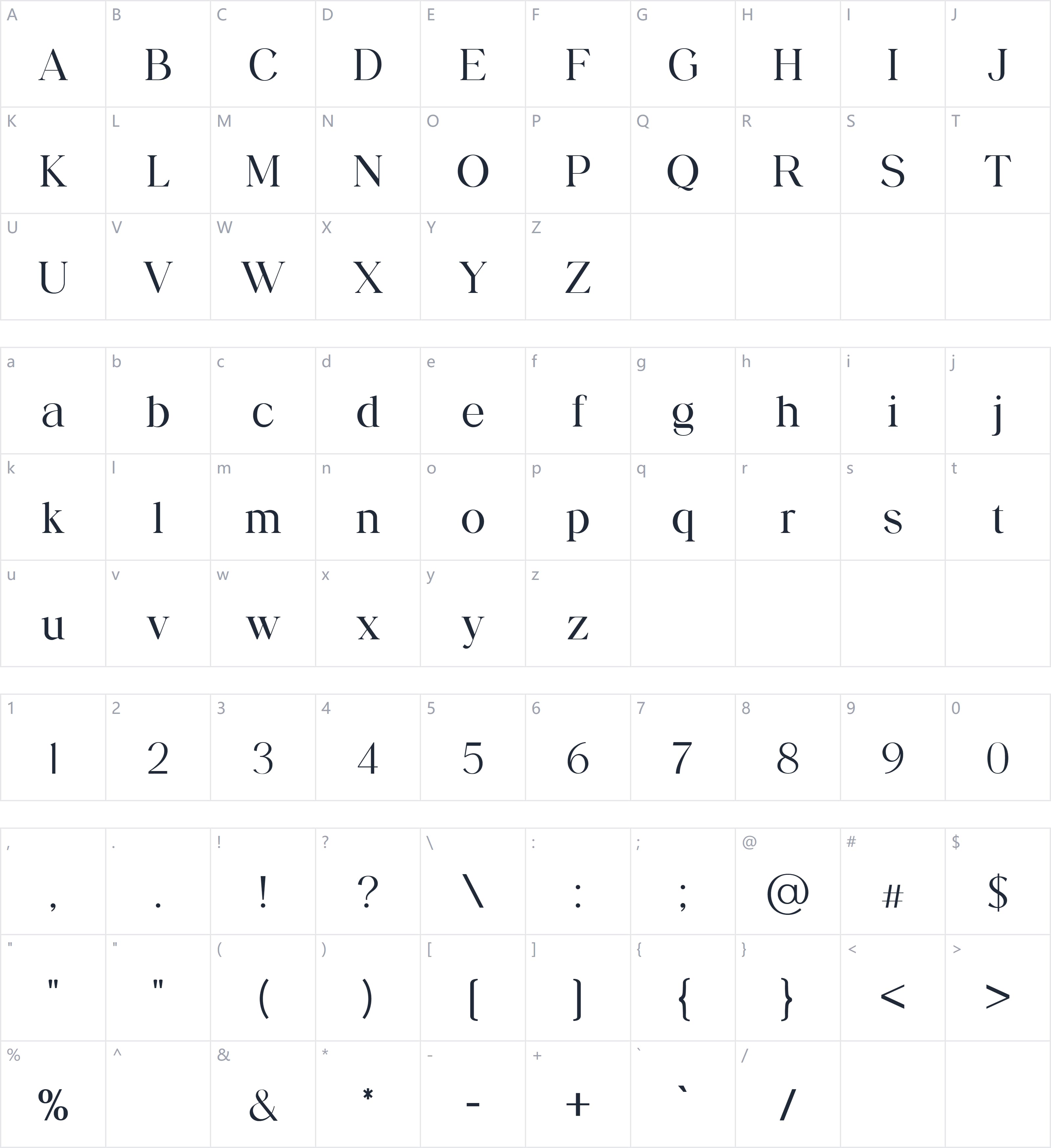 Sarcolenta字符映射图