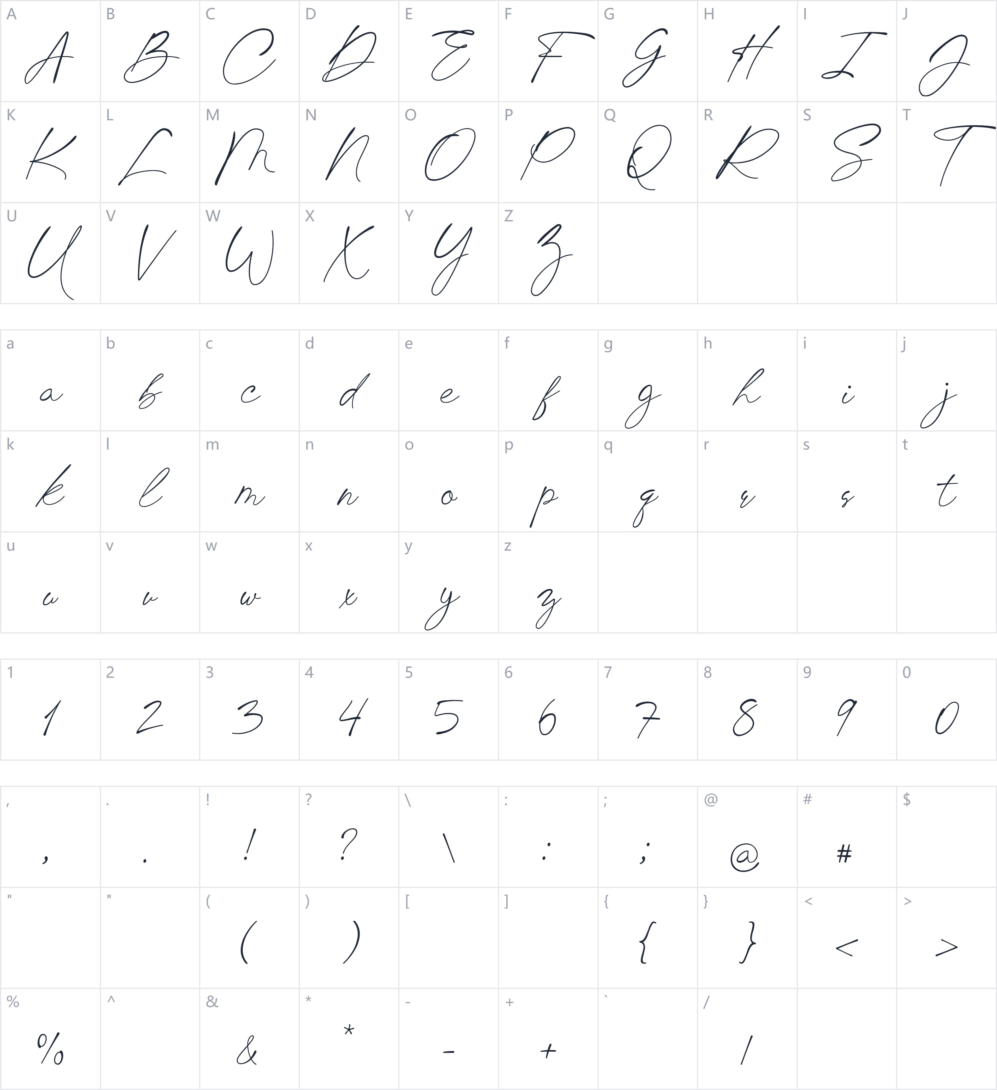 Chic Budapest字符映射图