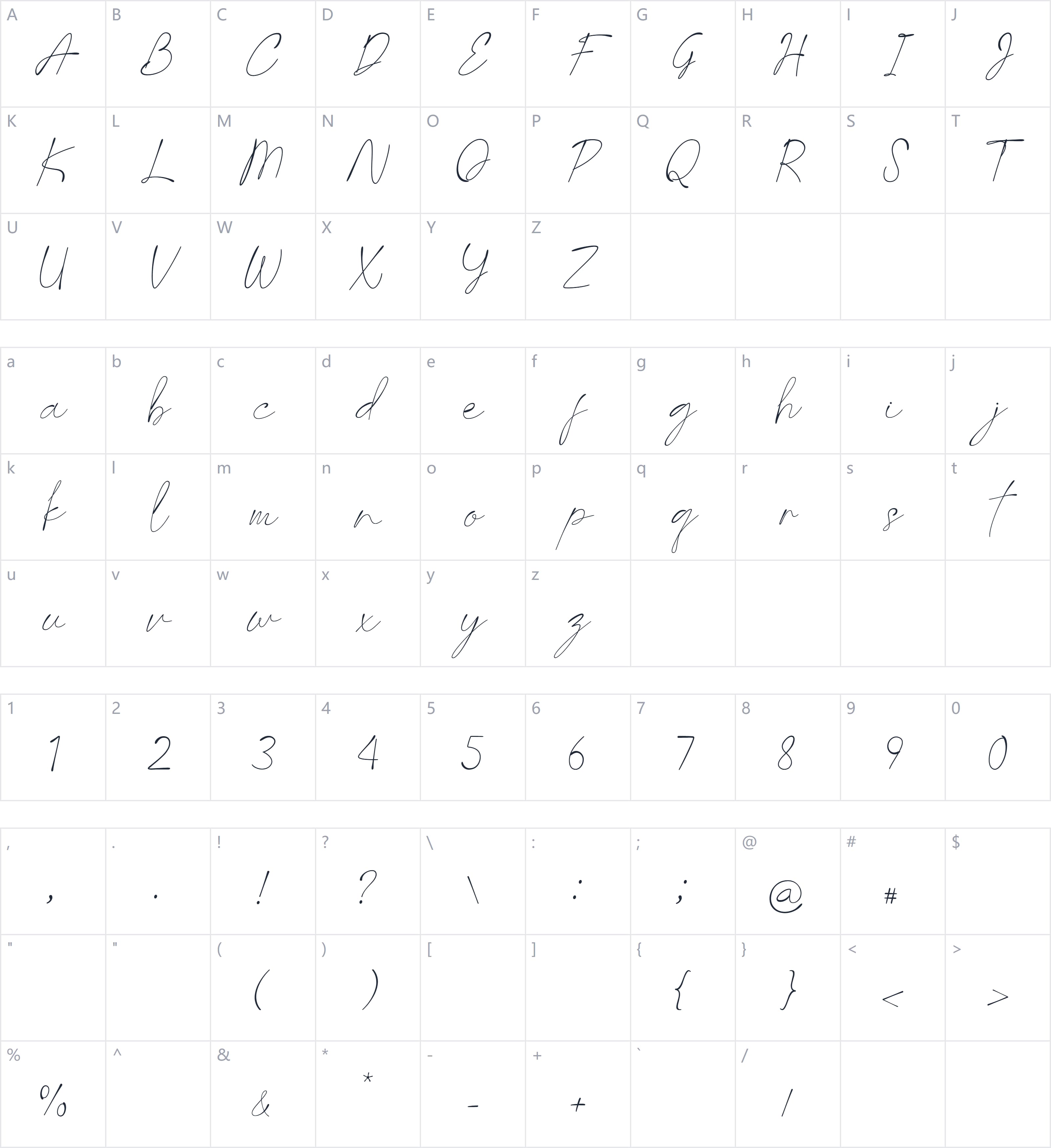 Last Signature字符映射图