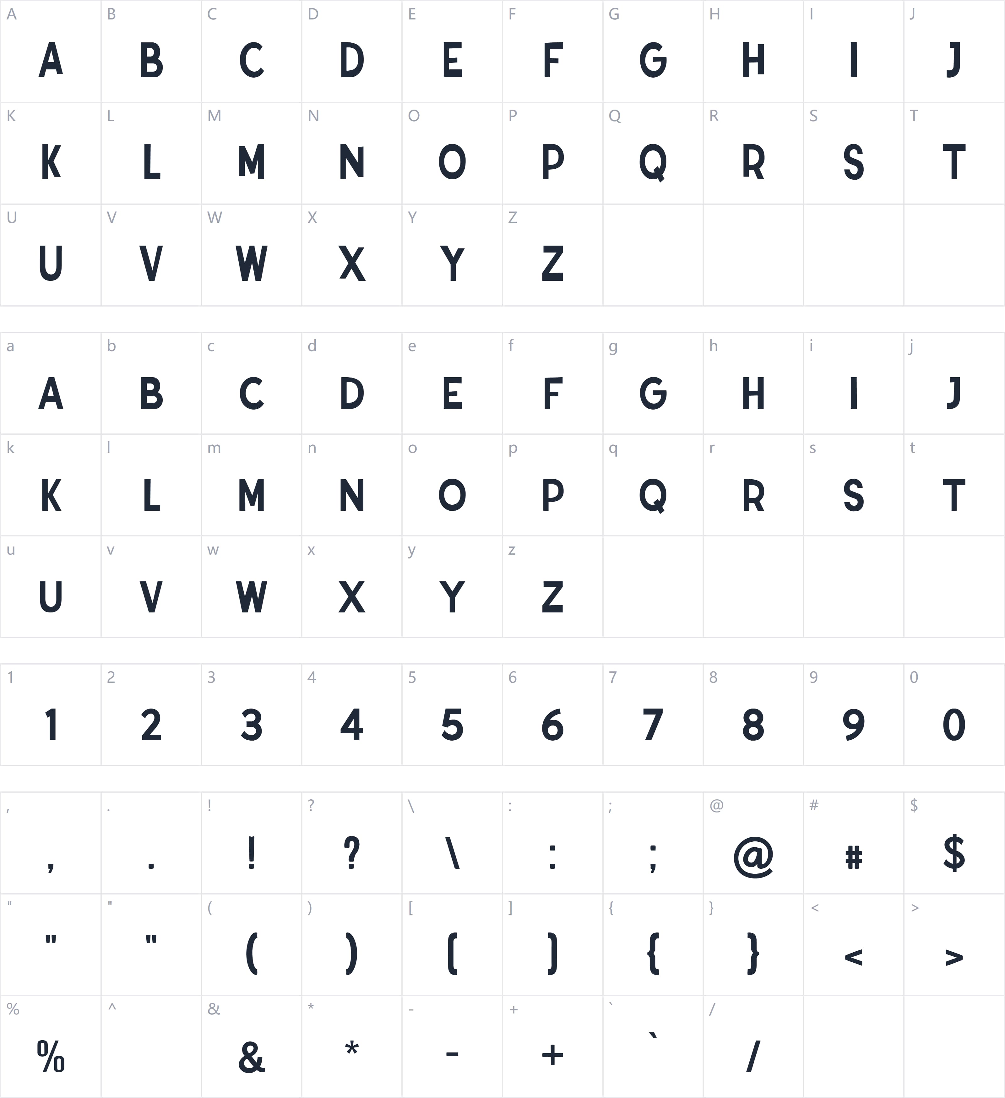 Publishable字符映射图