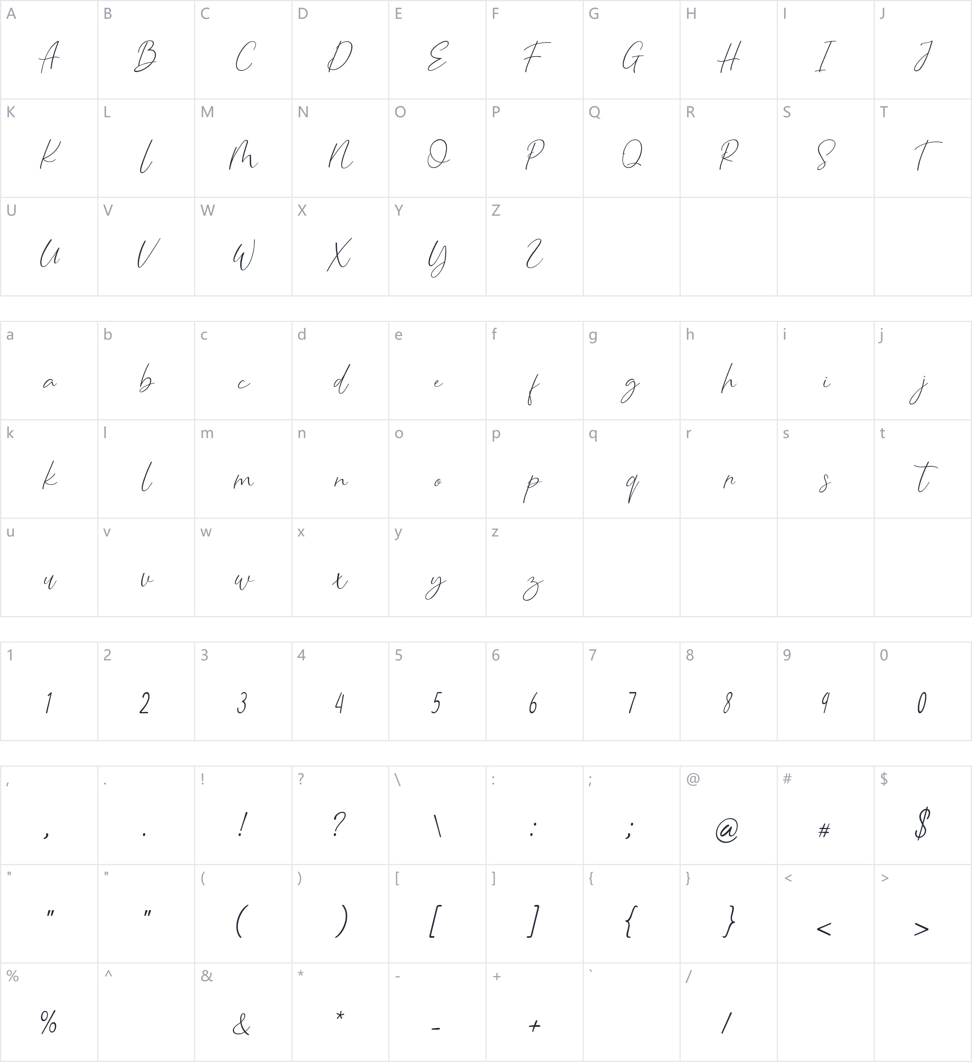 Caralance Signature字符映射图