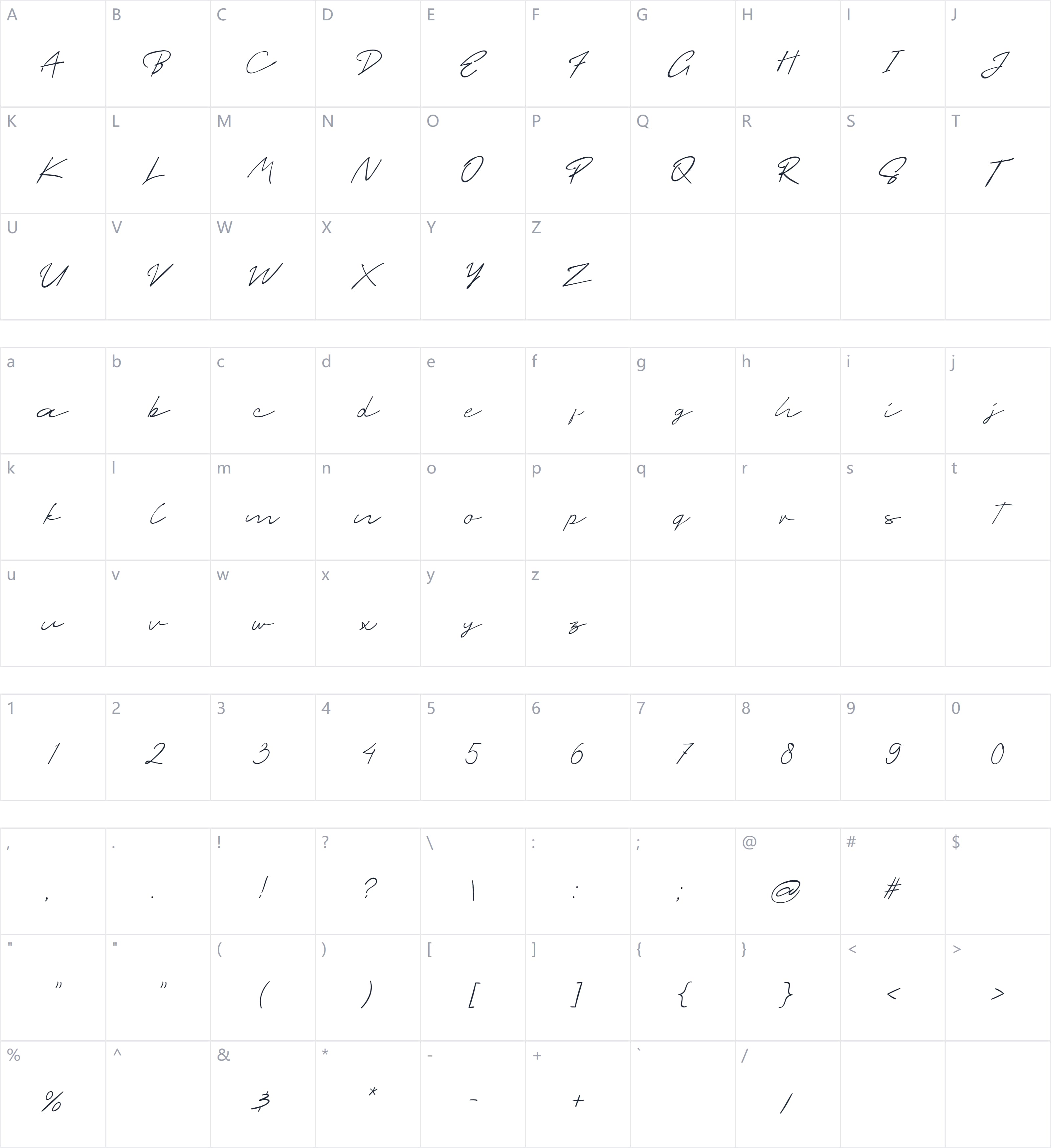 Yosarosa字符映射图