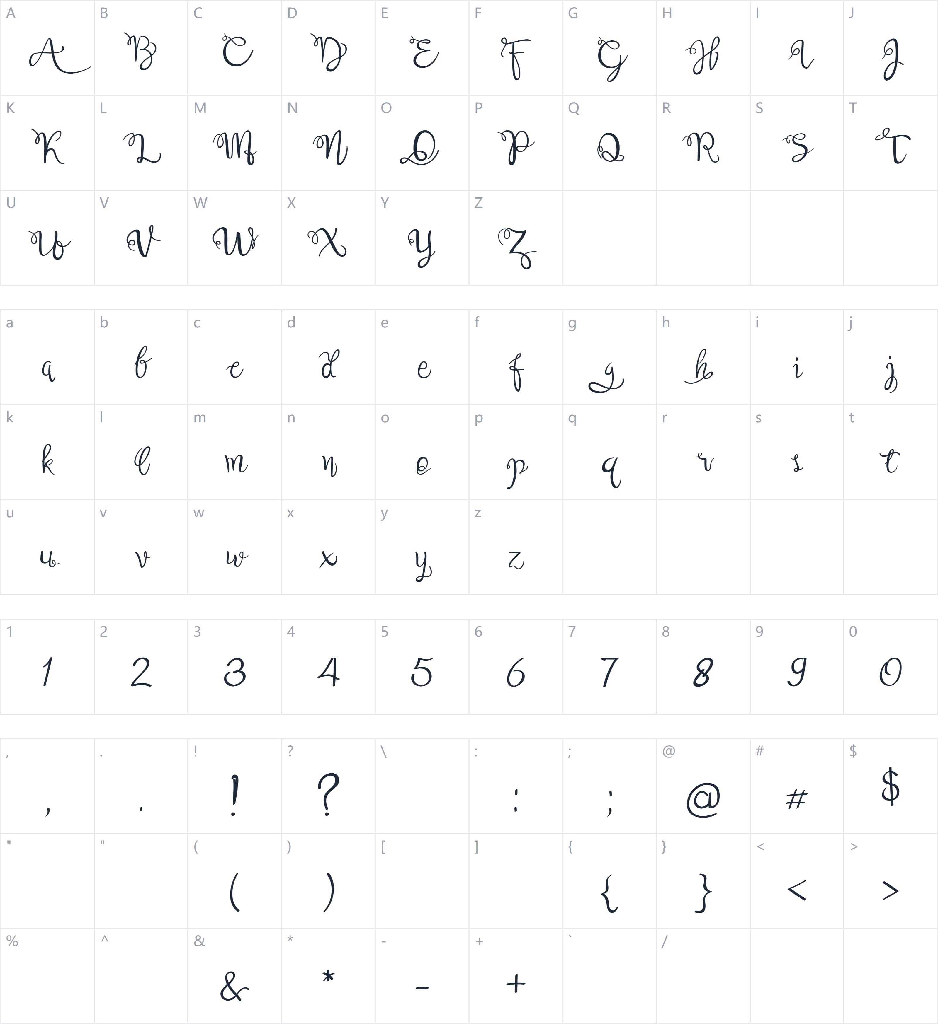 Quick Junior字符映射图