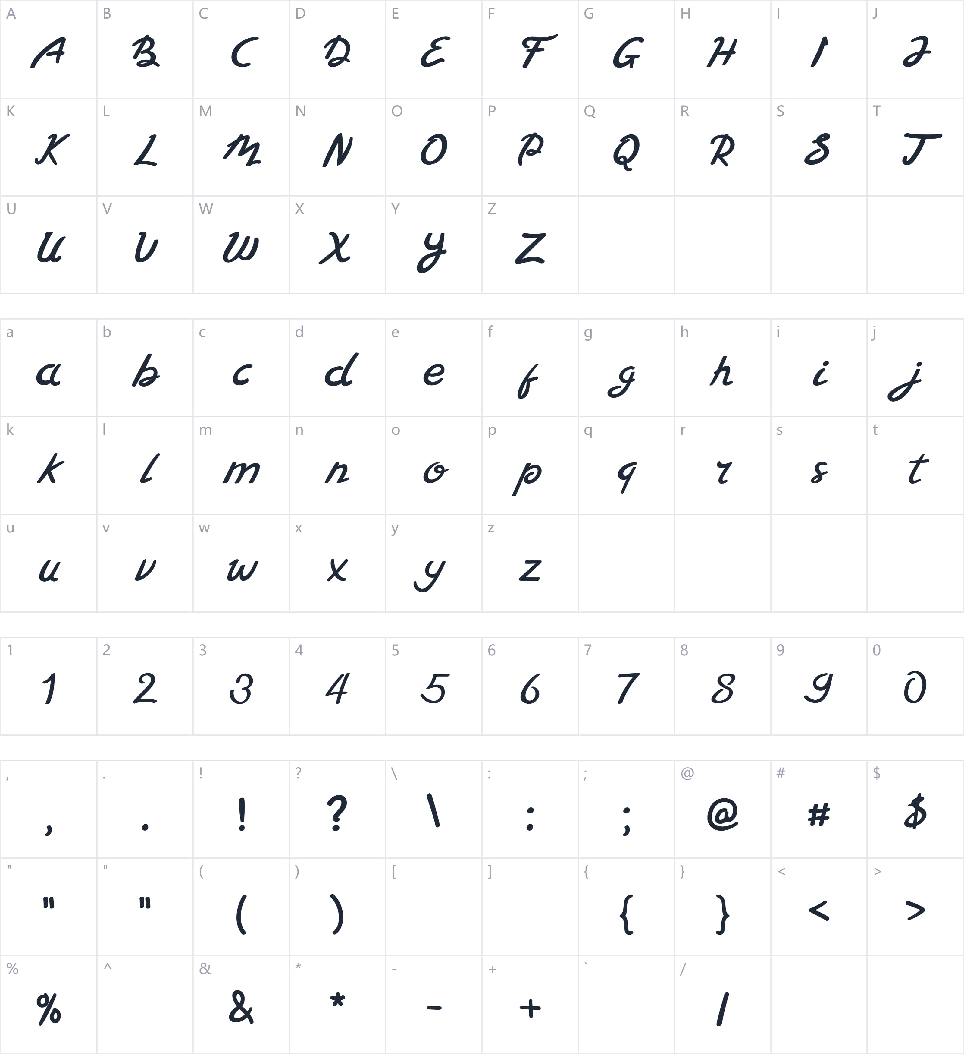 Sirikaya字符映射图