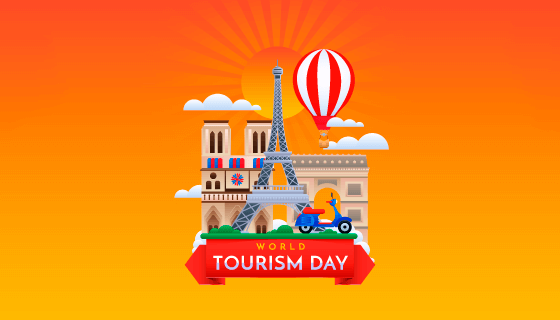 世界旅游日背景矢量素材(EPS/AI)