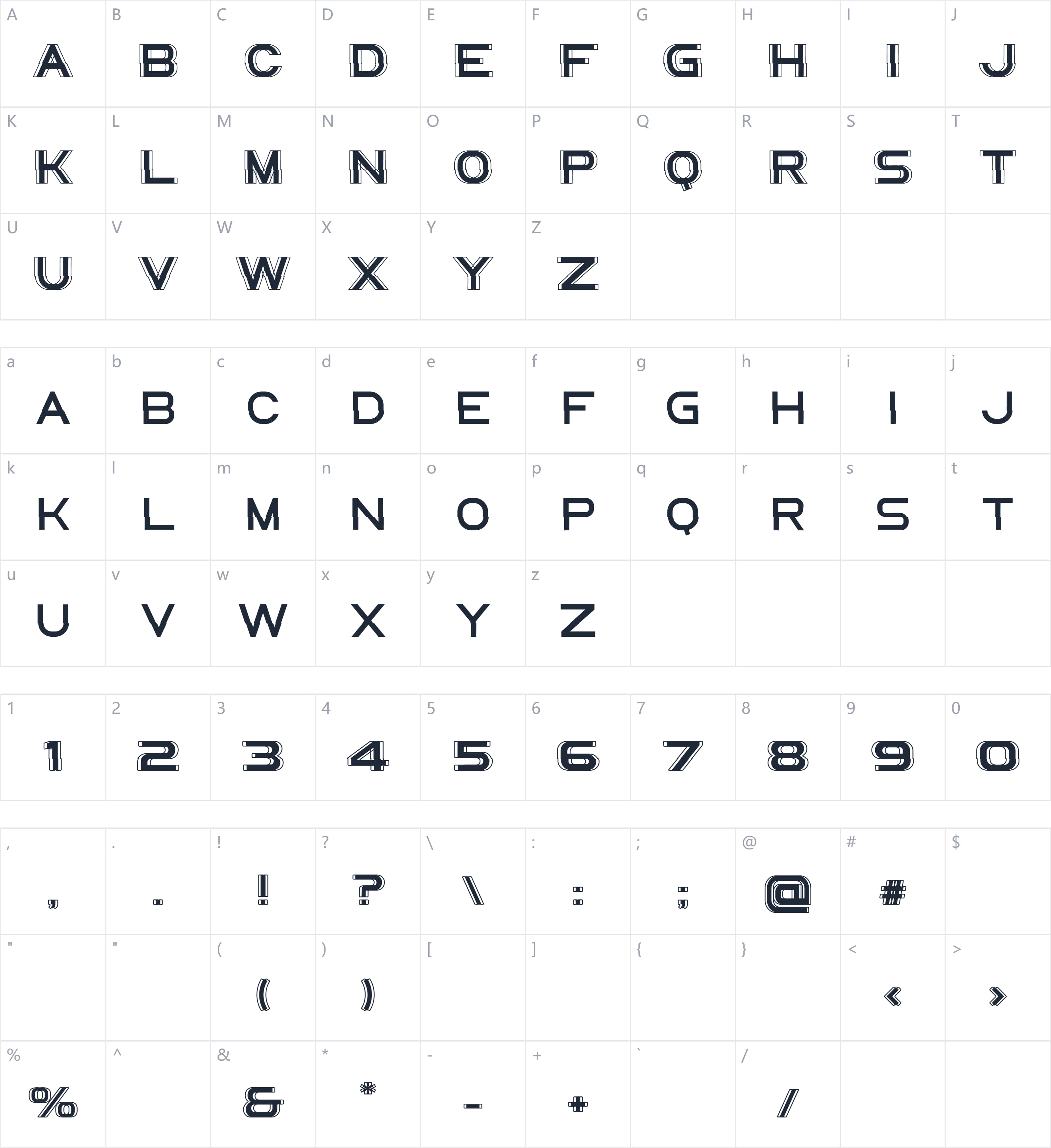 Danzone字符映射图