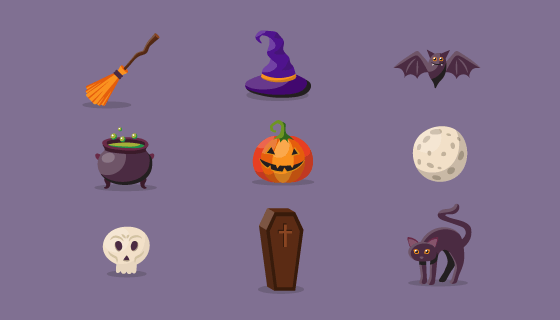 万圣节元素矢量素材(EPS/AI/PNG)