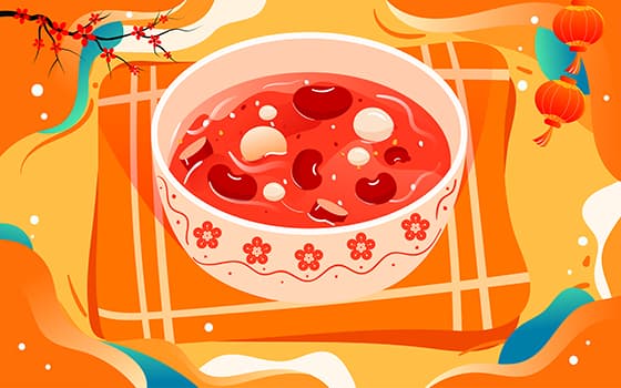 一碗美味可口的腊八粥矢量素材(EPS)