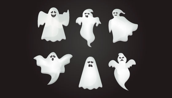 万圣节幽灵矢量素材(EPS/AI/PNG)