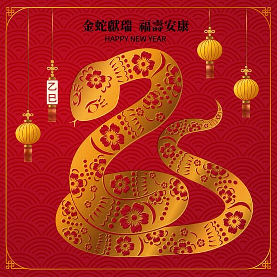 金蛇设计蛇年春节背景矢量素材(EPS)