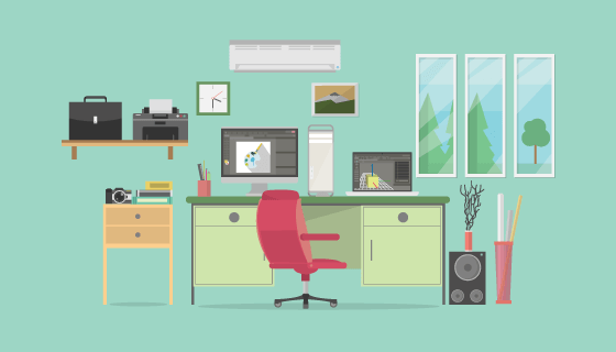 办公室设计矢量素材(EPS/PNG)