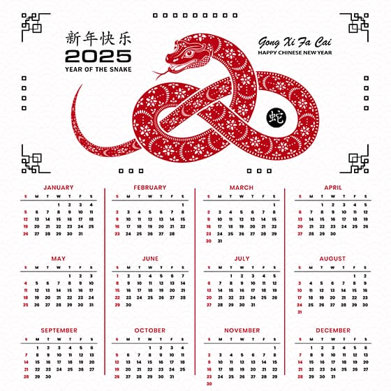吐舌头的蛇设计 2025 蛇年日历矢量素材(EPS)