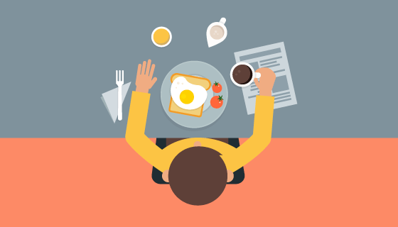 俯视视角美味的食物矢量素材(EPS/AI)