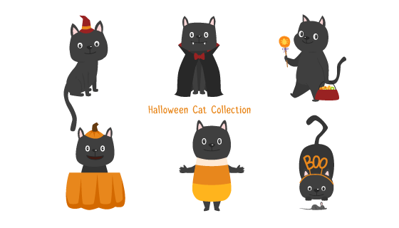 万圣节猫咪矢量素材(EPS/AI/PNG)