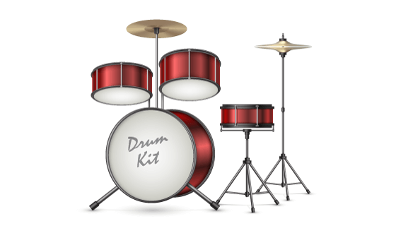 逼真的架子鼓矢量素材(EPS)