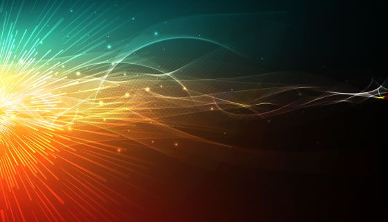 抽象多彩的光波背景矢量素材(EPS)