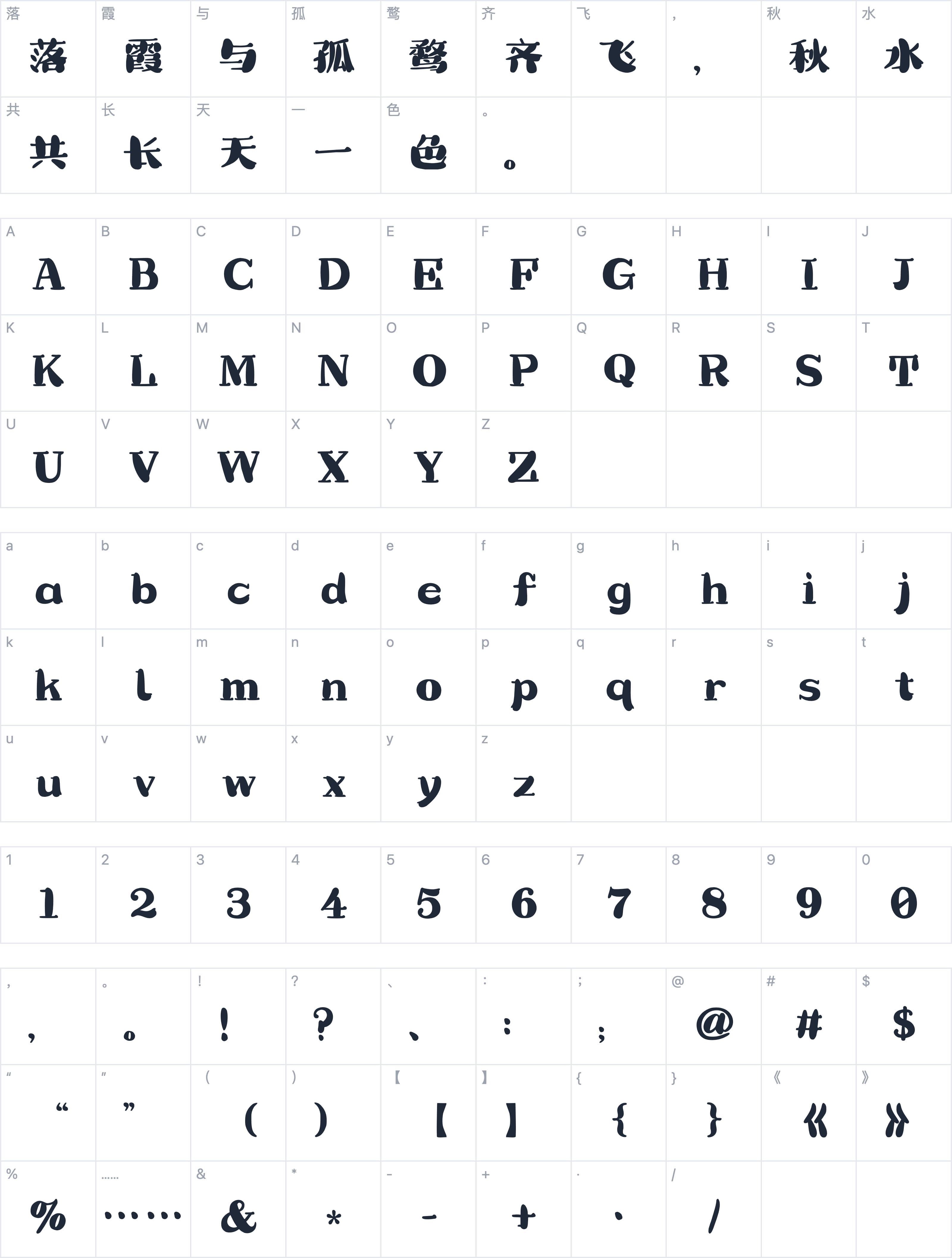 Aa小笼屉字符映射图