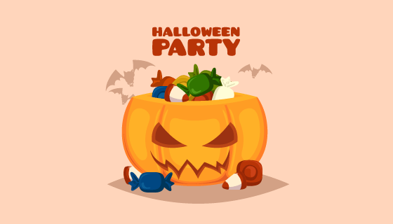 万圣节糖果袋背景矢量素材(EPS/AI/PNG)