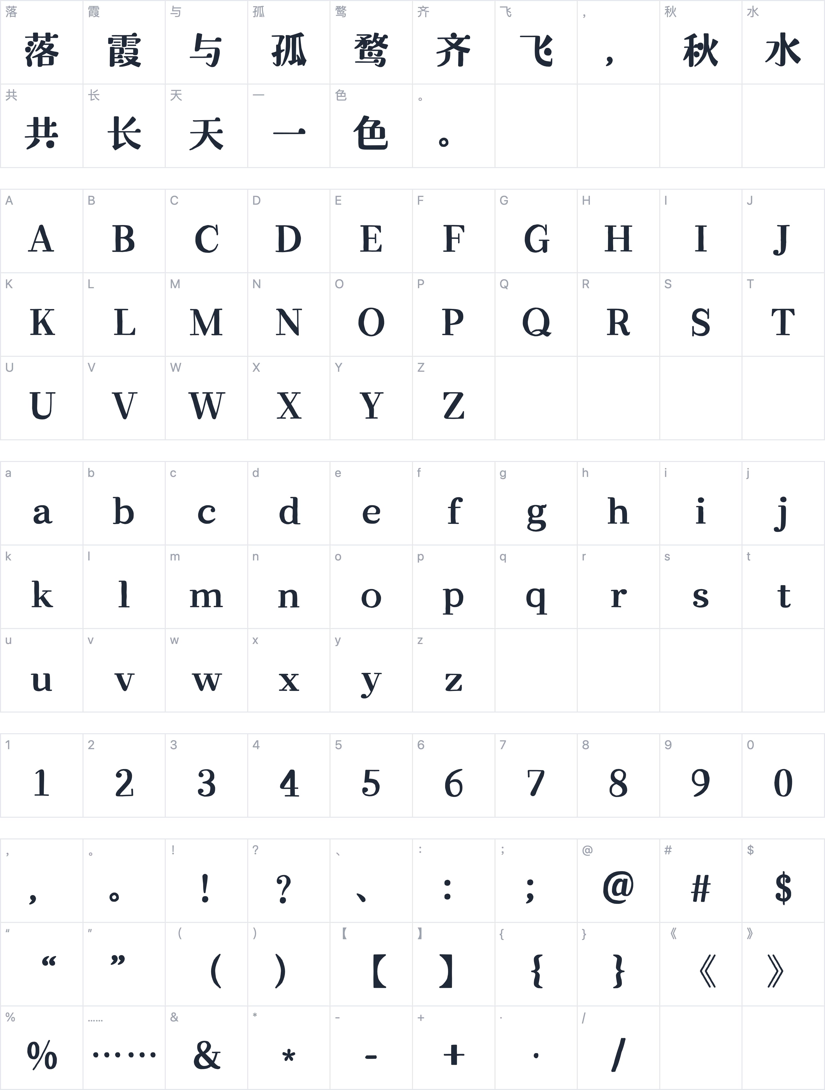 Aa豆伴儿体字符映射图