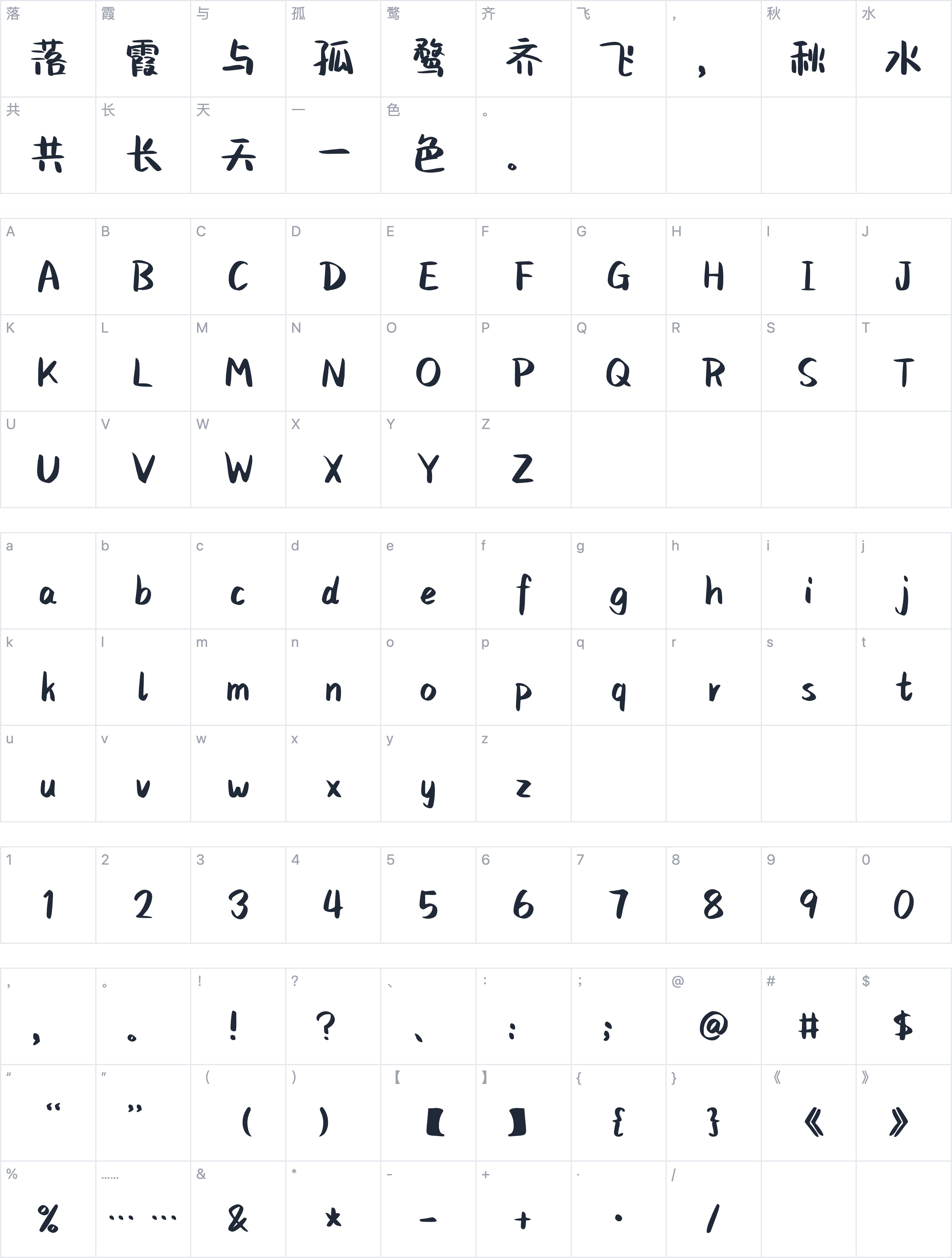 Aa猫哆哩字符映射图