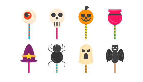 各种各样的万圣节糖果矢量素材(EPS/AI/PNG)