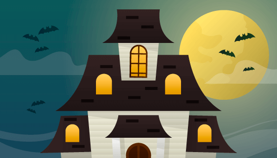 万圣节鬼屋矢量素材(EPS/AI)