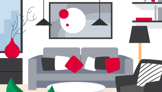 现代舒适客厅矢量素材(EPS/AI)