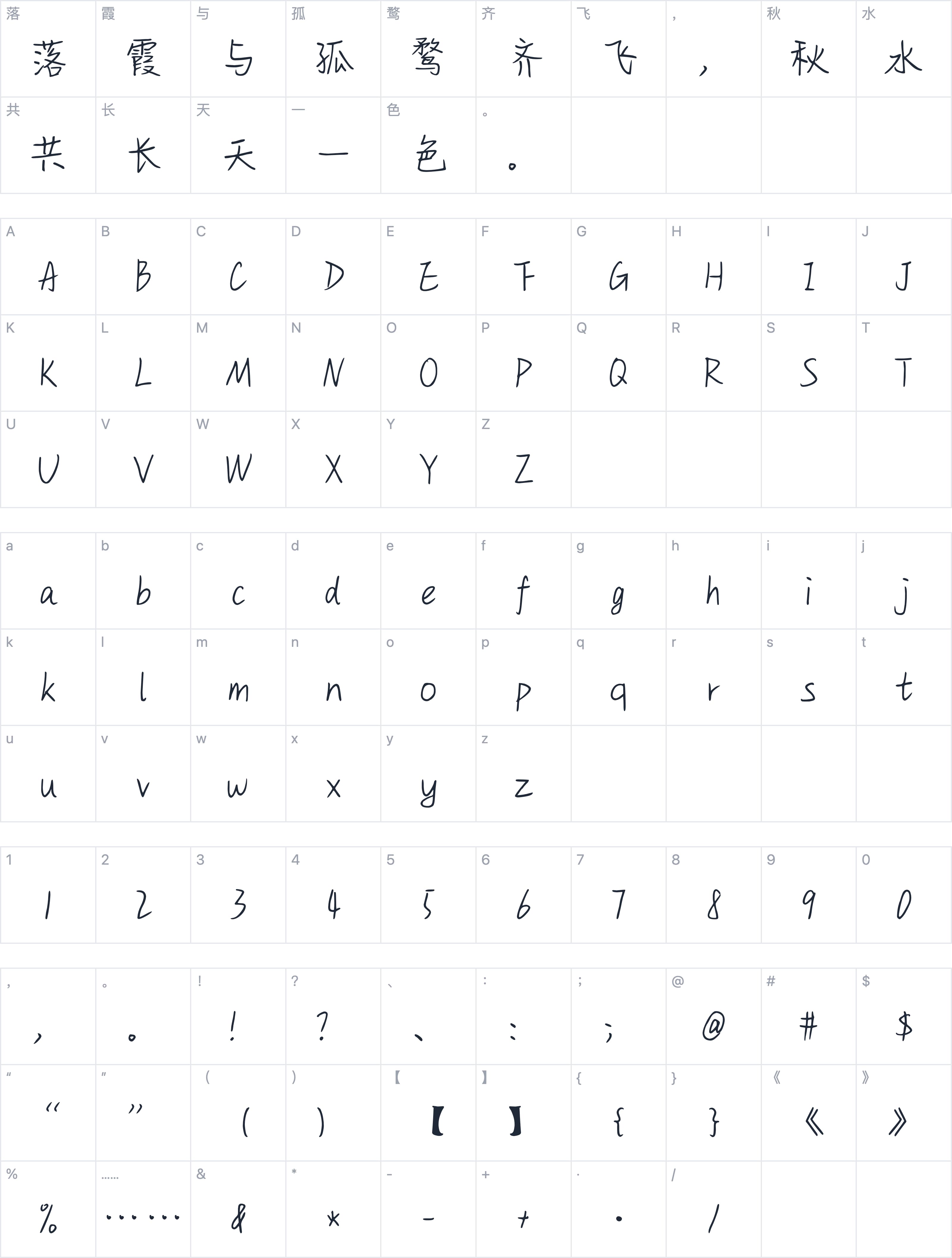 Aa嘟嘴卖萌字符映射图