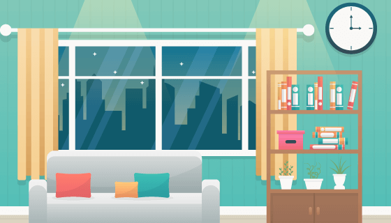 现代舒适客厅矢量素材(EPS/AI)