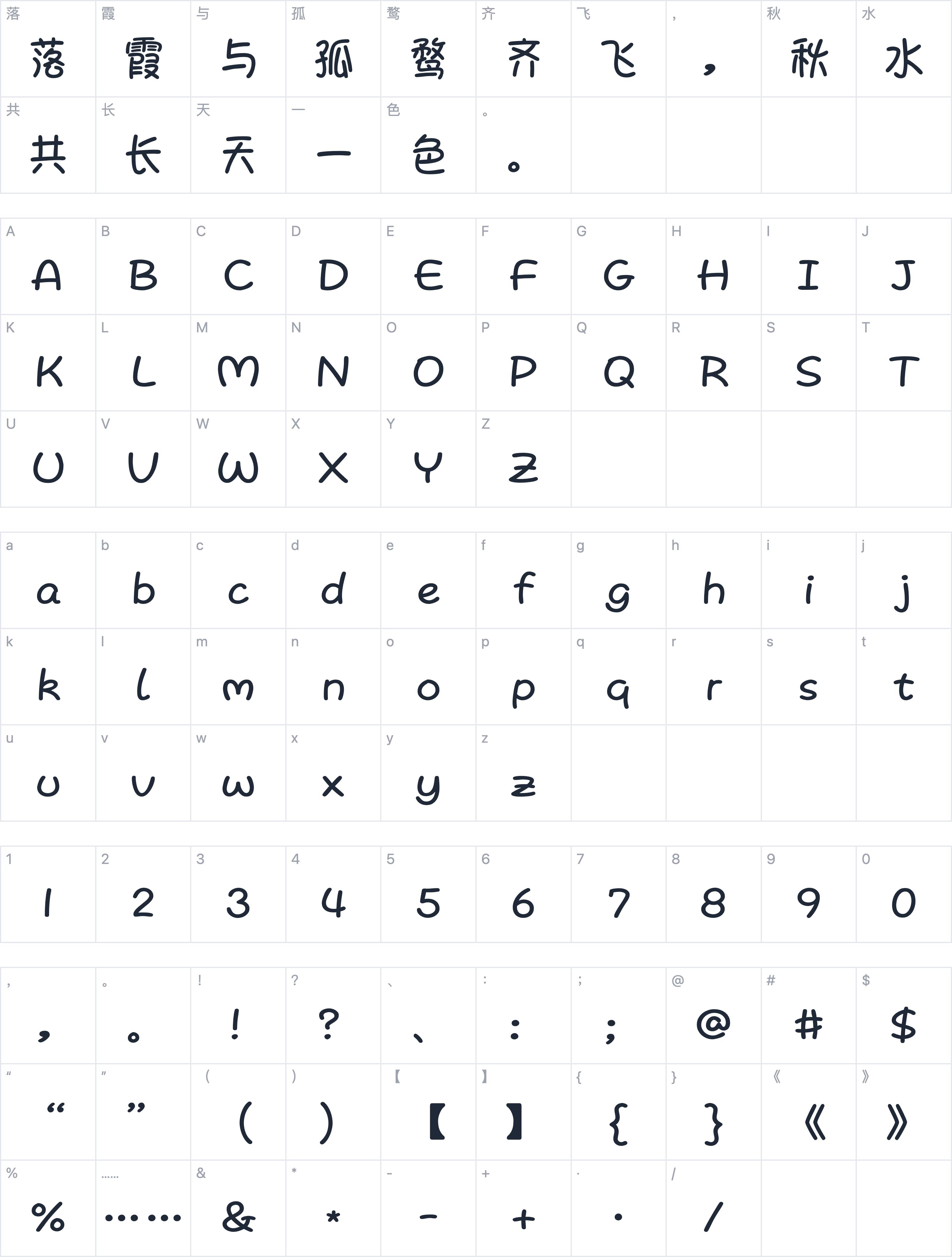 Aa咘咘字符映射图