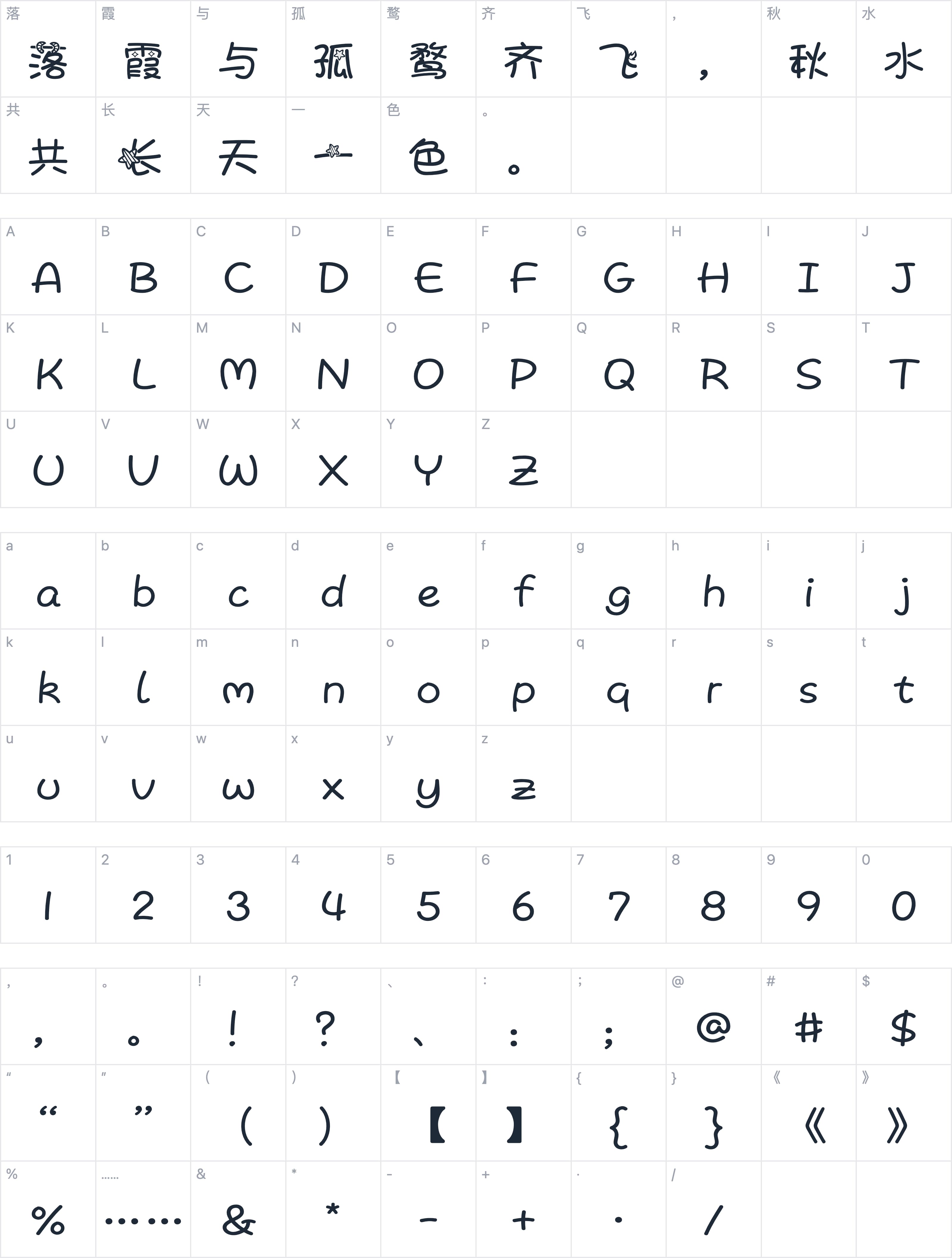 Aa金牛座字符映射图