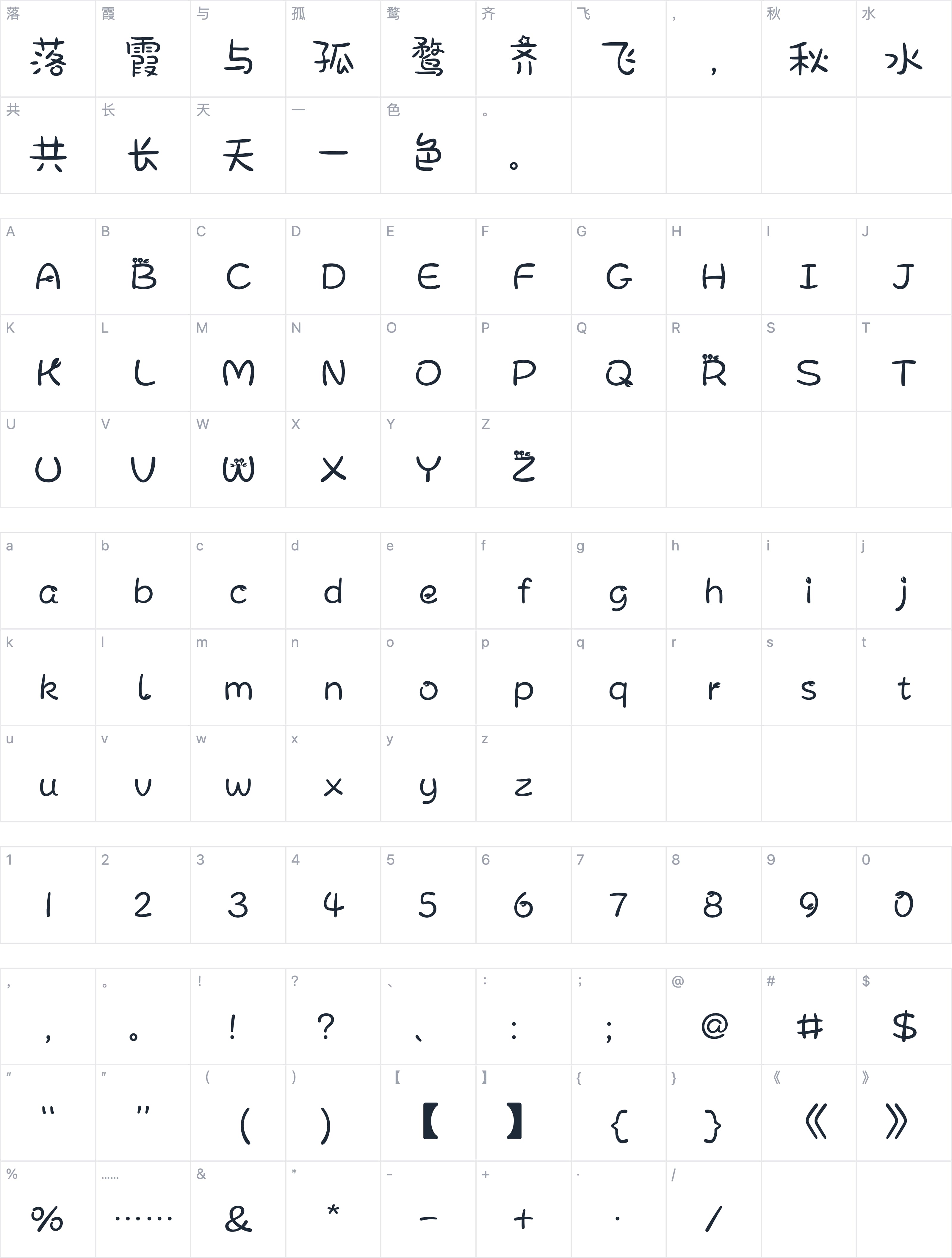 Aa巨蟹座字符映射图