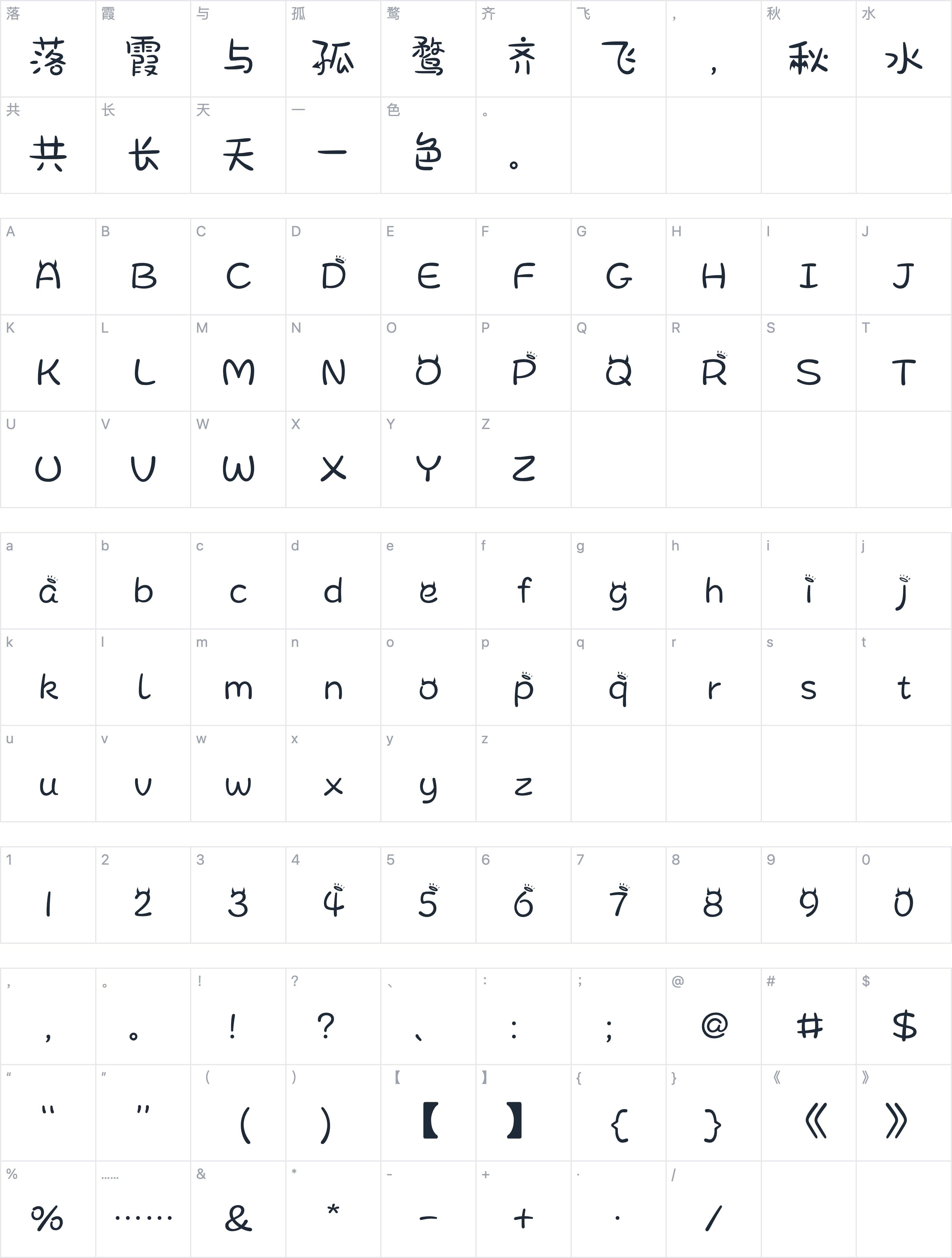 Aa双子座字符映射图