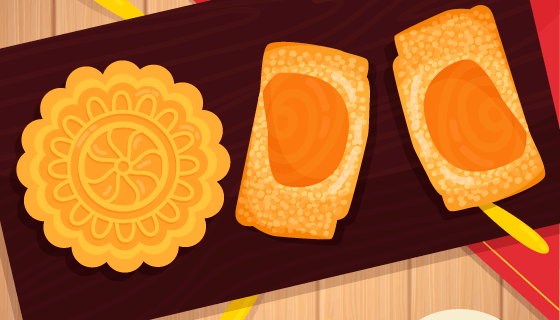 月饼设计中秋节背景矢量素材(EPS/AI)