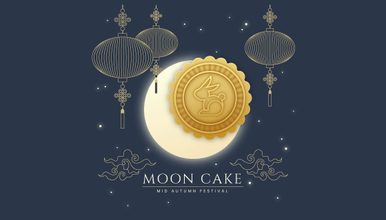 中秋节背景矢量素材(EPS/AI)