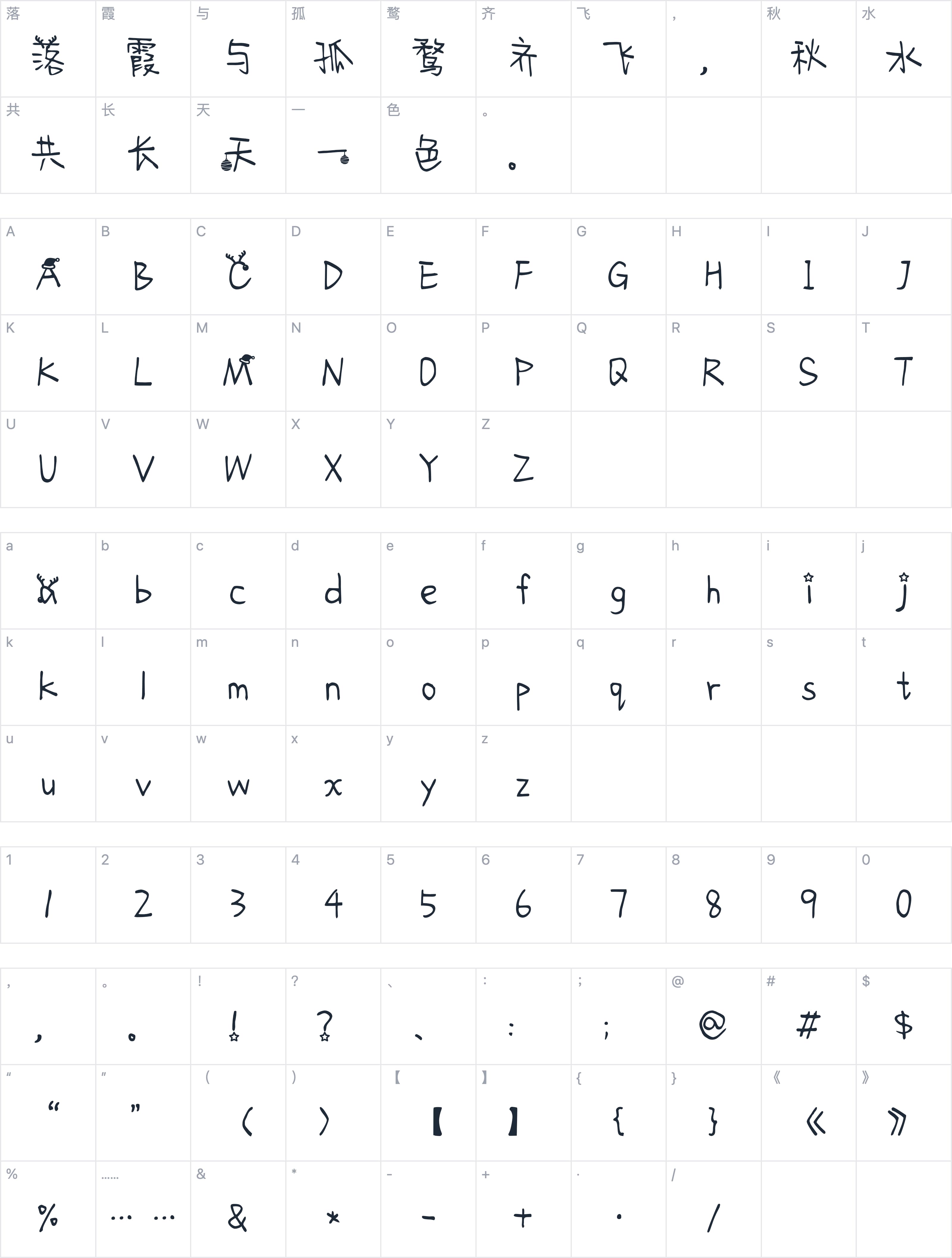Aa最好的礼物字符映射图