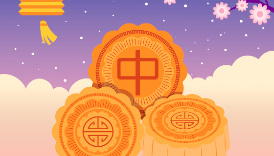 月饼设计中秋节背景矢量素材(EPS/AI)