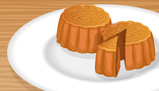 中秋节月饼矢量素材(EPS/AI)