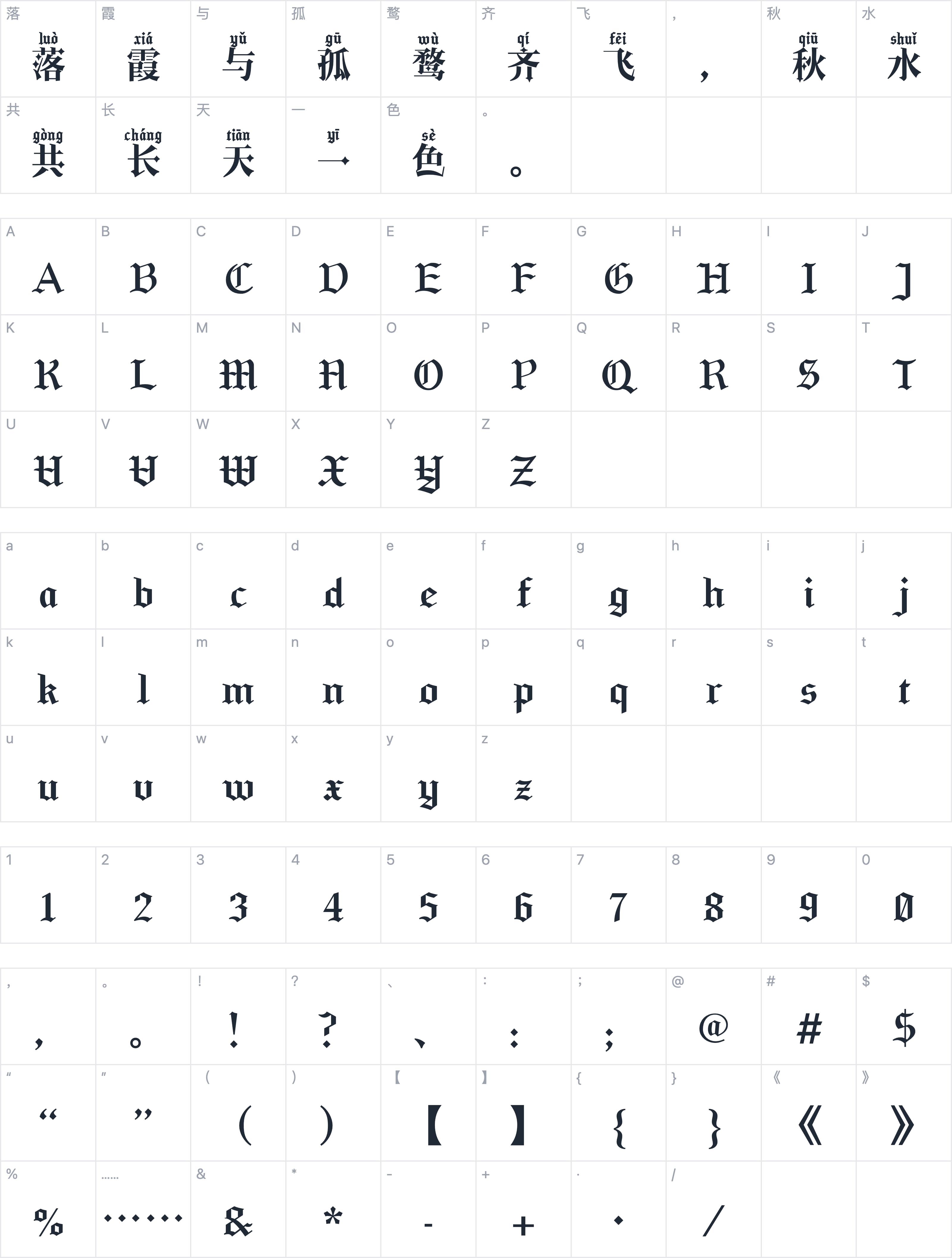 Aa魔神拼音字符映射图