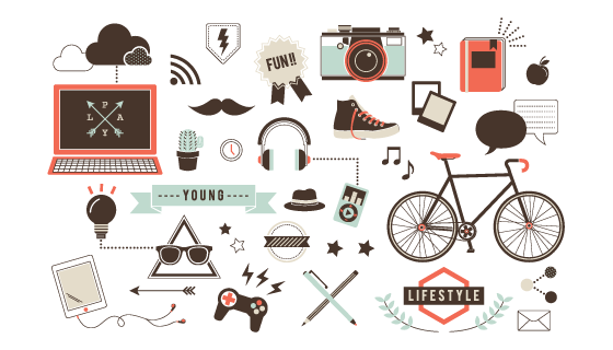 手绘各种各样的元素矢量素材(EPS/PNG)