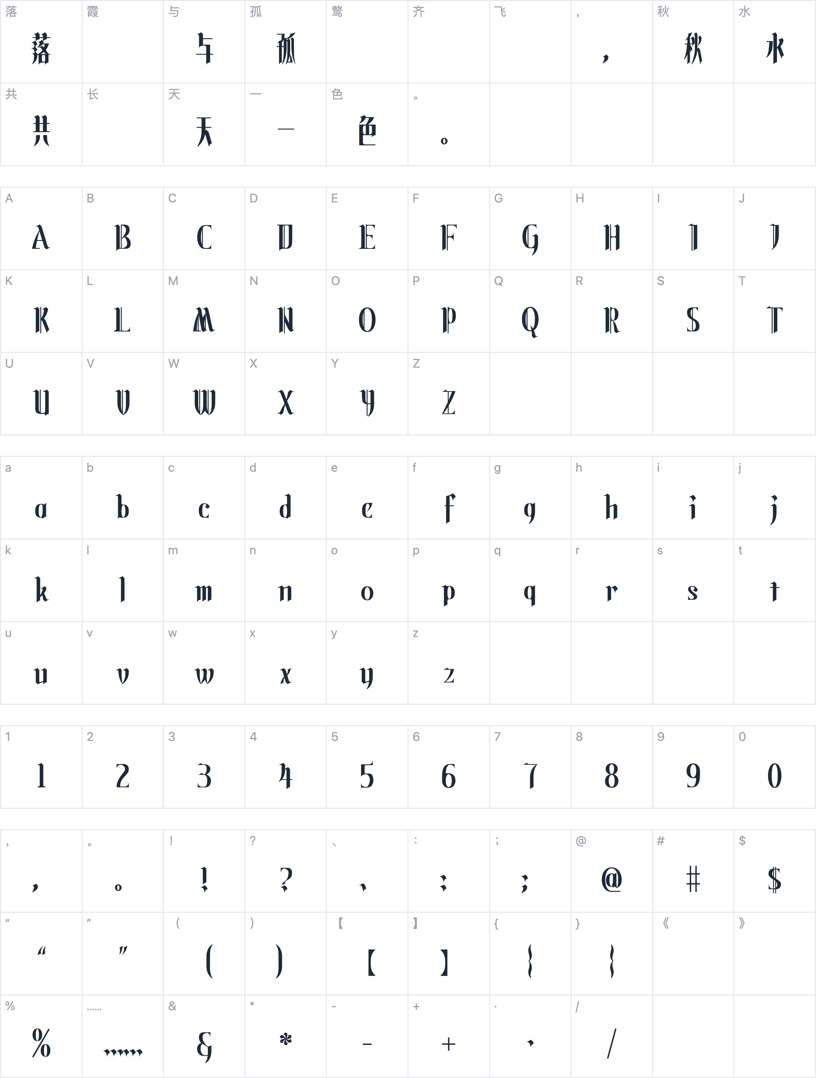 叛逆明朝字符映射图